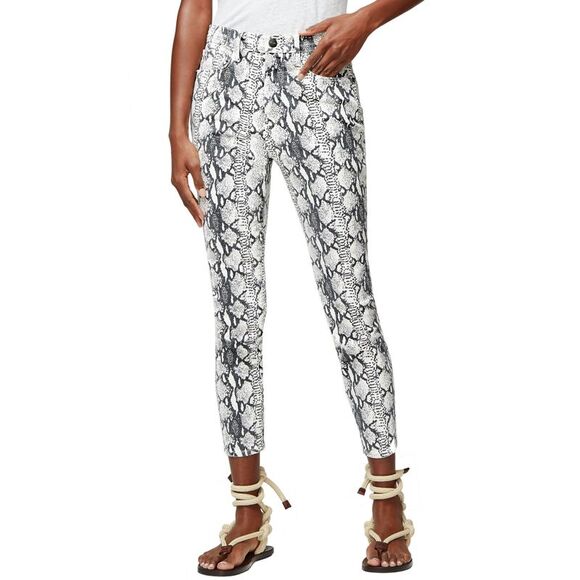 Frame Womens Ali High-Rise Cigarette Python-Print Jeans 27 Gris Multi NWT $225 - Picture 5 of 5